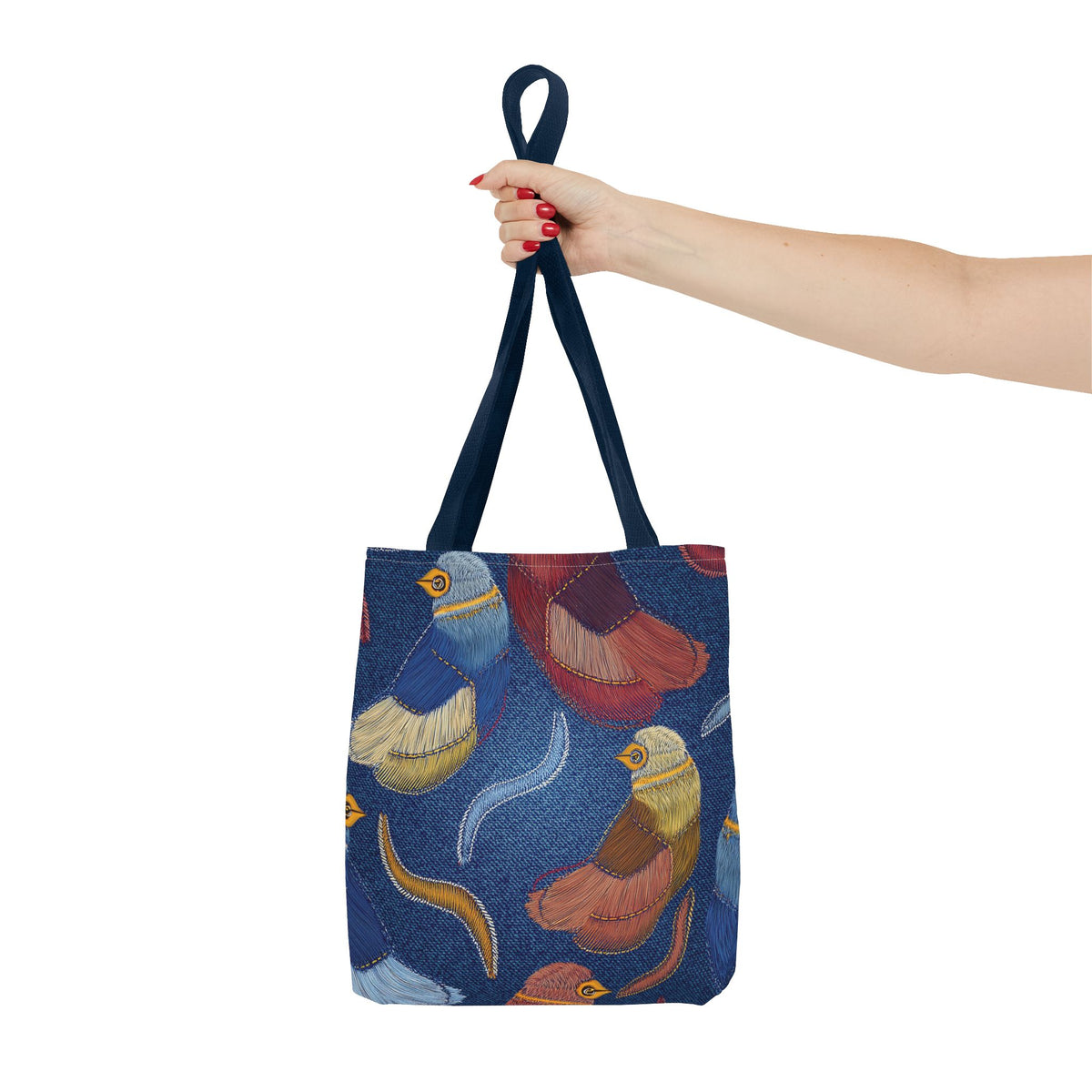 Denim Fabric Imitation Print Unisex Canvas Bag Poly Spun 3 Sizes Tote Bag 194-5