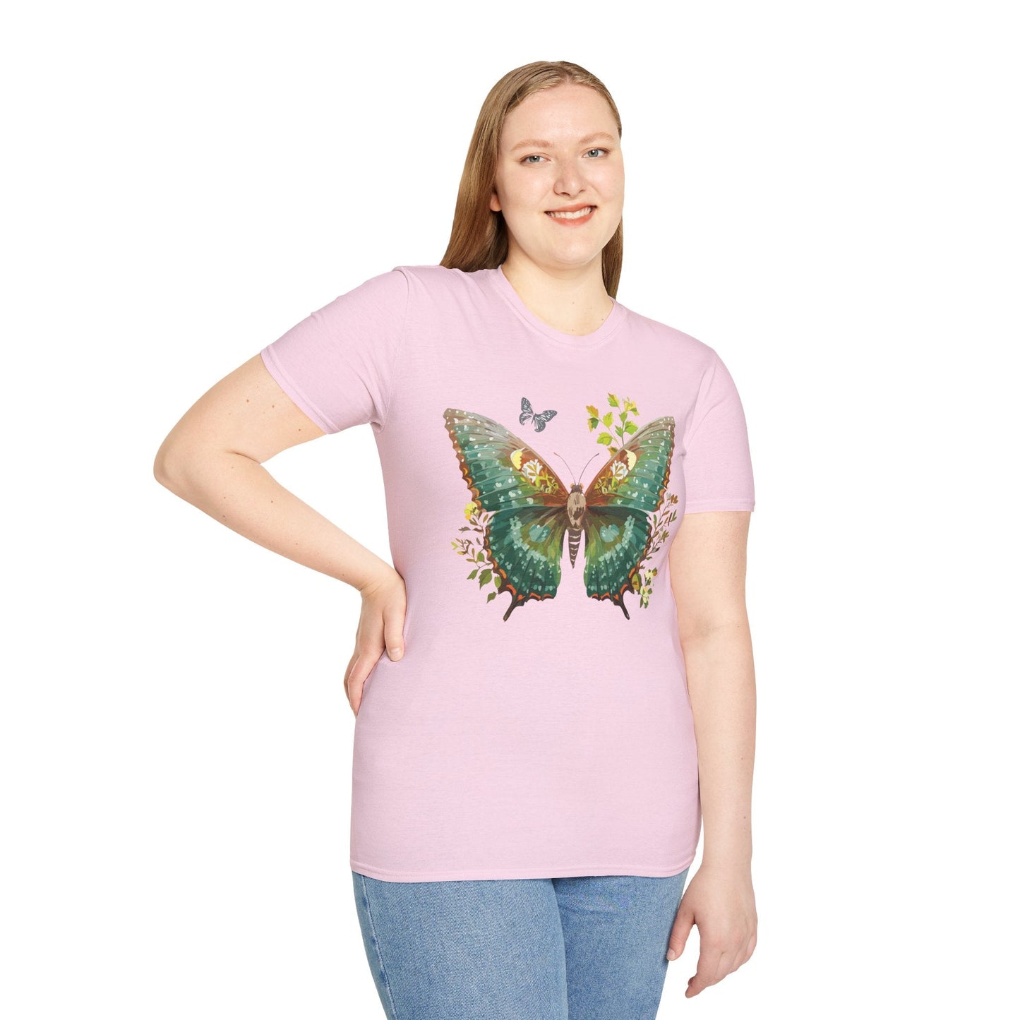 Butterfly Shirt Unisex T Shirt Monarch Print Gildan Softstyle 64000 Comfortable Everyday Wear