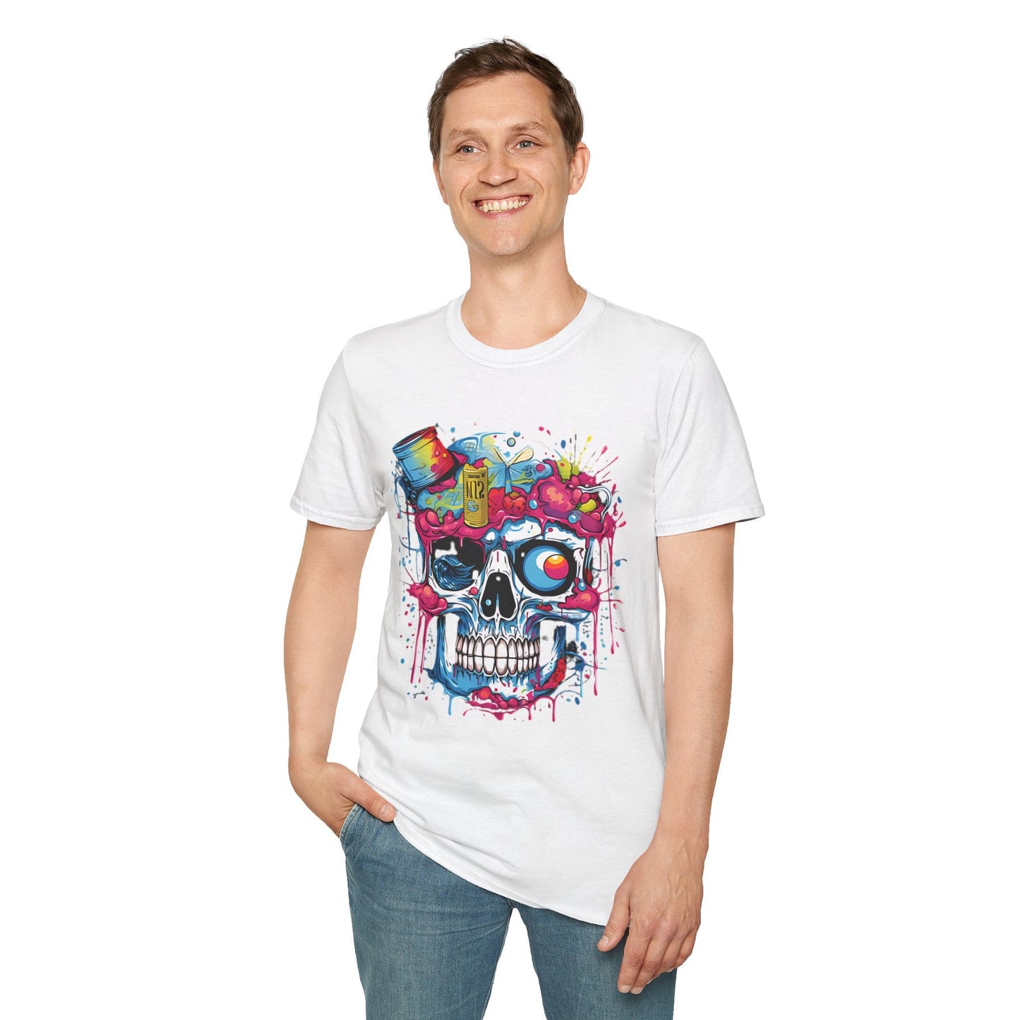 Skull Graphic Tee Shirt Unisex Skeleton Shirt Softstyle Cotton Comfort Everyday Wear Durable
