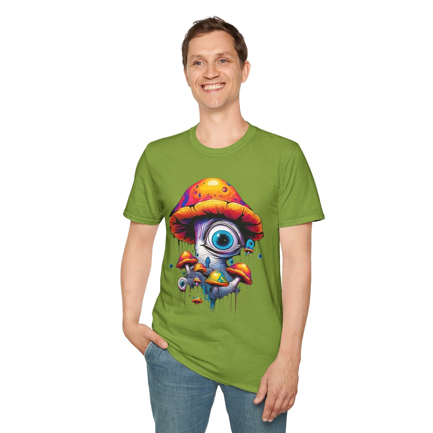 Unisex Mashroom T Shirt With Funny Mashroom Art Design Gildan Softstyle Tee For Everyday Comfort