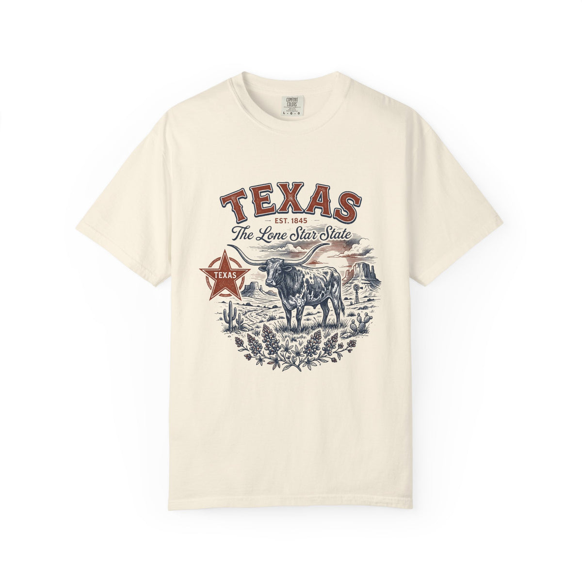 Texas State Vintage Travel Tourist Graphic Tee Unisex 100 Cotton Comfort Colors T-Shirt
