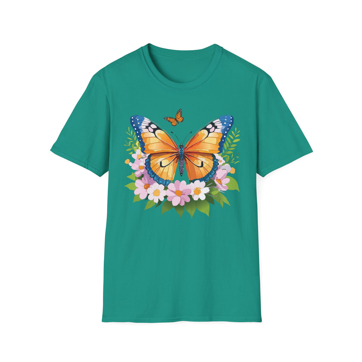 Monarch Butterfly Floral Butterfly Graphic Design Unisex 100 Cotton Gildan T-Shirt
