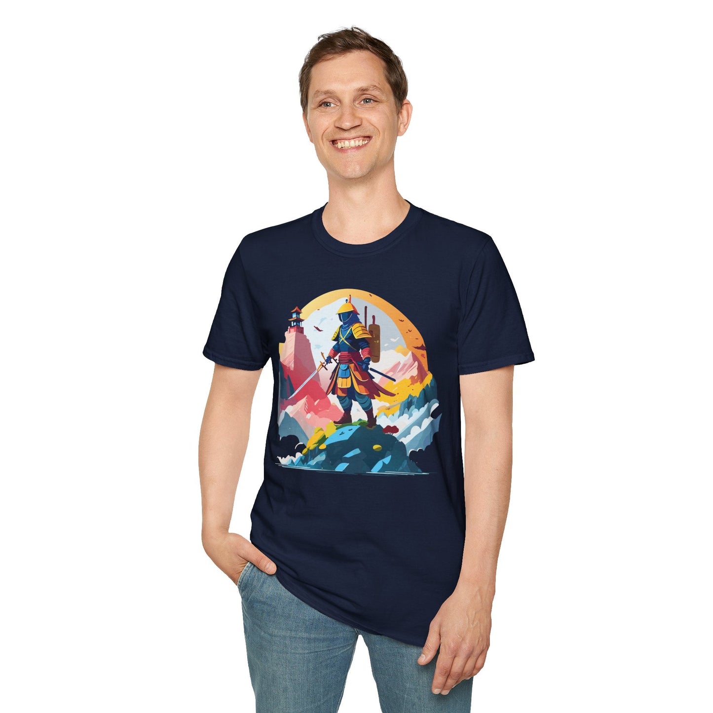 Samurai Unisex T Shirt Softstyle 64000 Short Sleeve Tee 100 Percent Cotton Breathable Comfort Fit