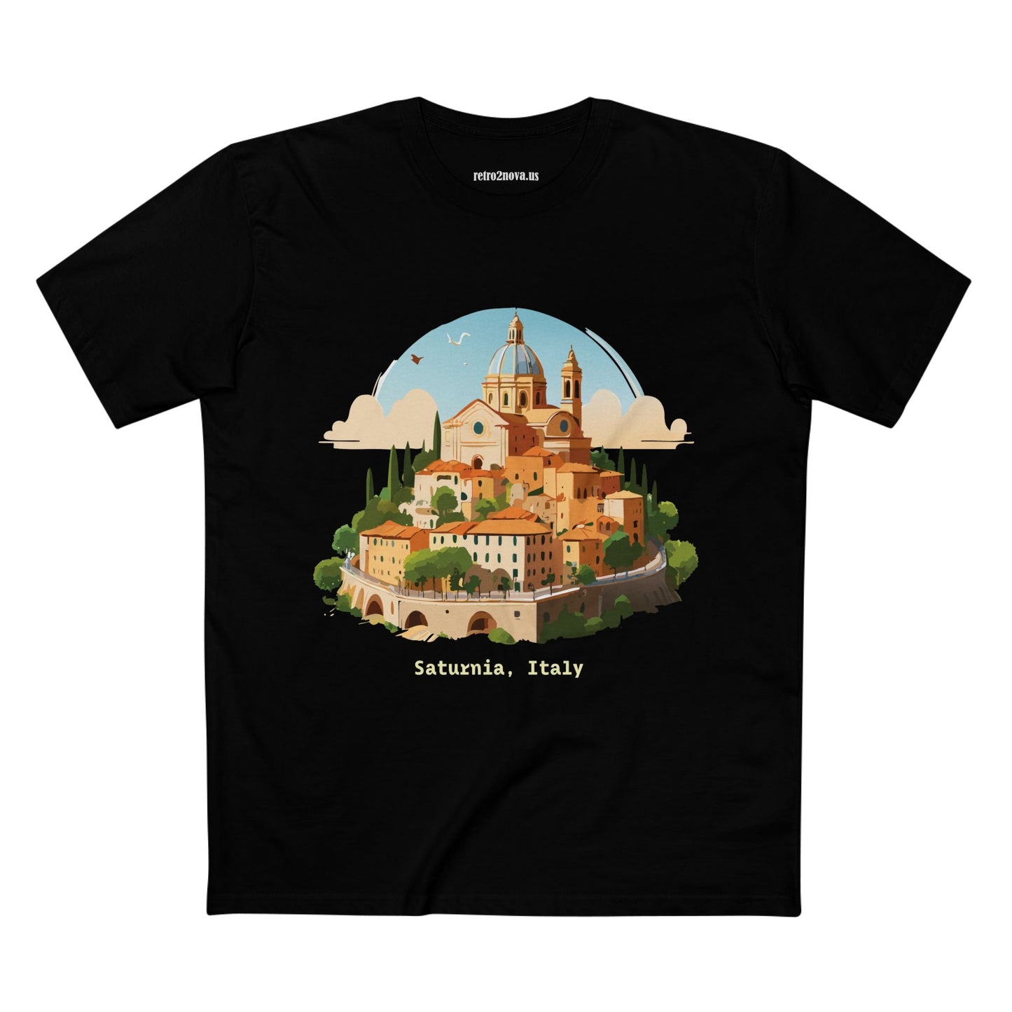 Italy Travel Shirt Unisex Premium Cotton Art Tee By Retro2Nova TT64 For Everyday Comfort