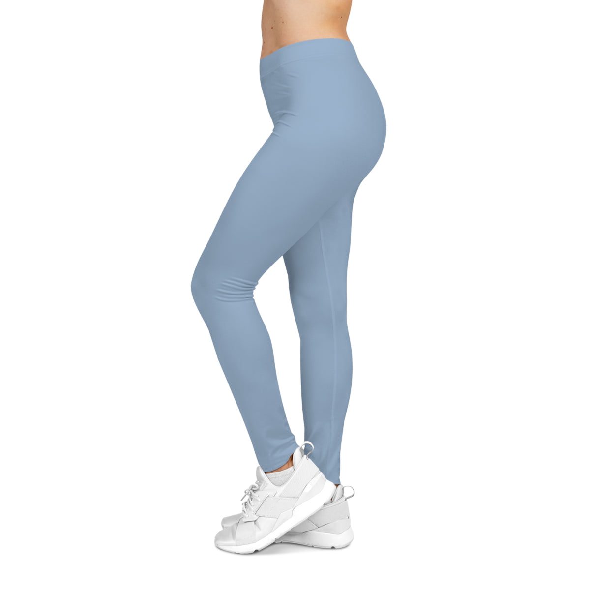 Powder Blue Color Women's Poly-Span Casual Leggings XS-2XL
