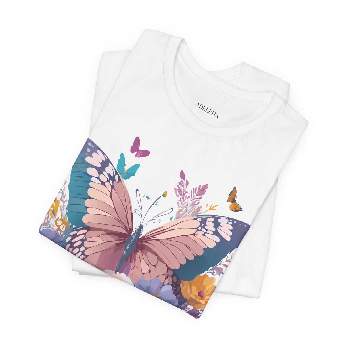 Butterfly Graphic Unisex Cotton Bella+Canvas Tee with Art Design n02