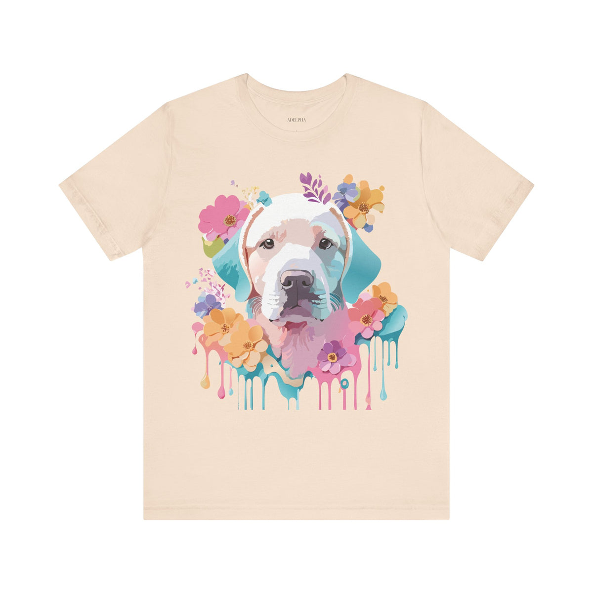 Dog Graphic Unisex Cotton Bella+Canvas Tee with Animal Art Design m21