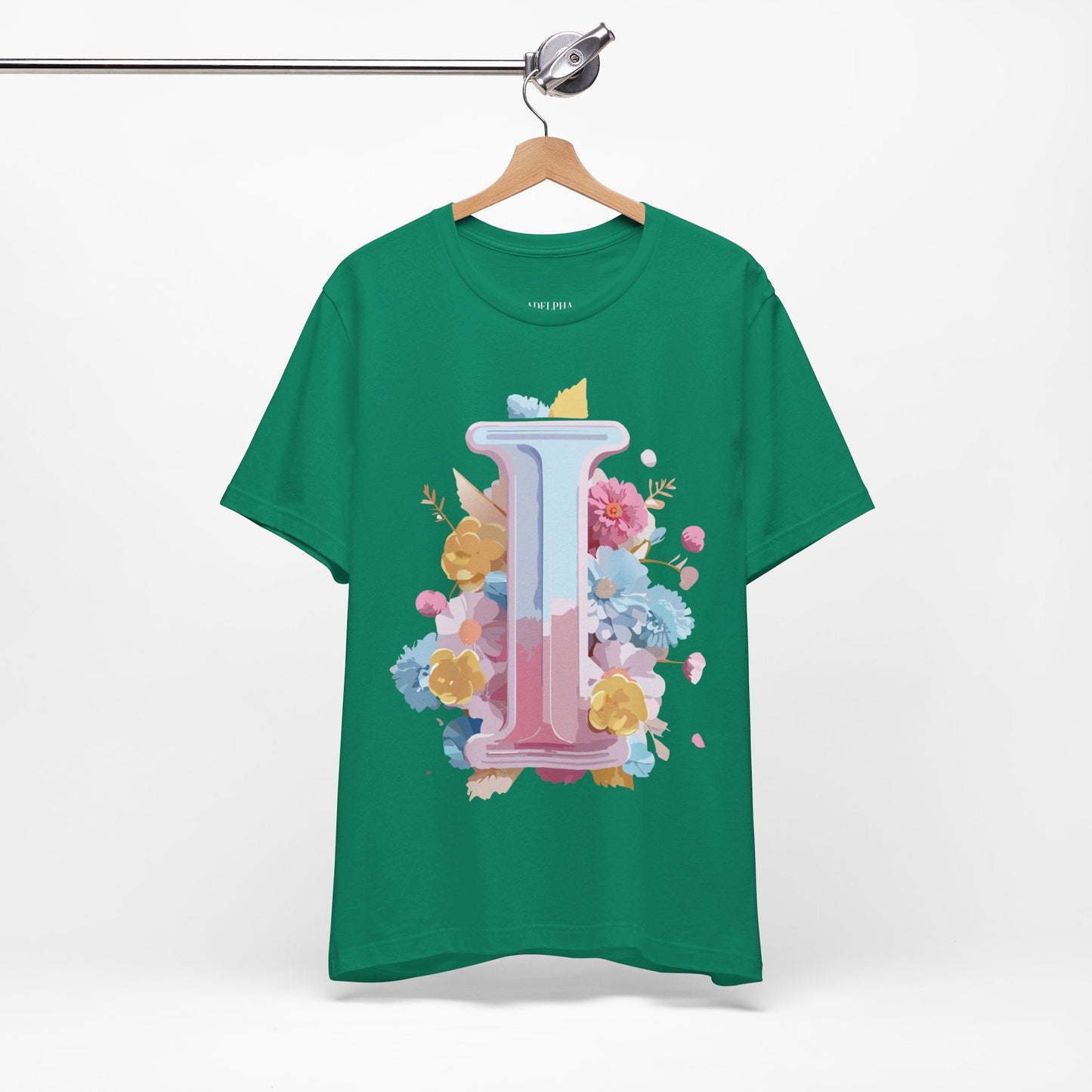 Letter I Shirt Unisex Graphic Tee Vintage Inspired Adelpha Art Design Short Sleeve