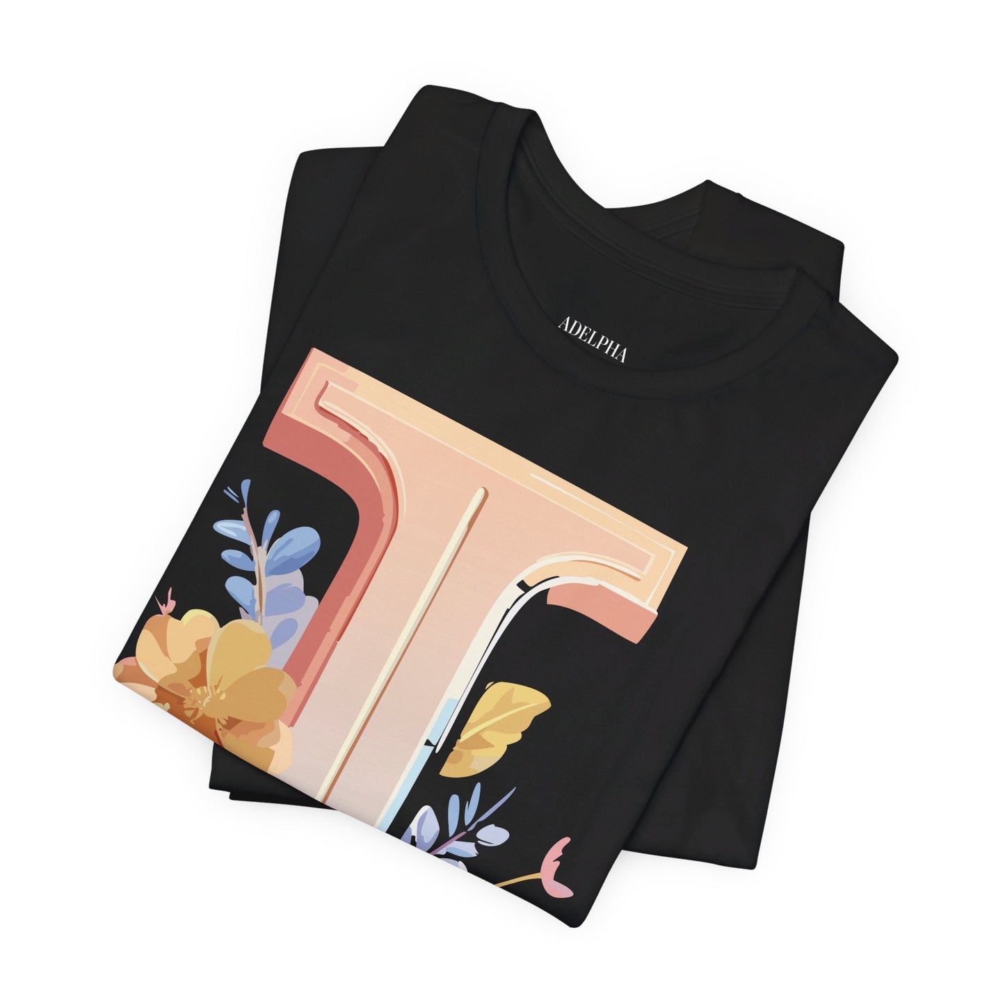Letter I Shirt Graphic Tee Unisex Vintage Inspired Adelpha Art Design Short Sleeve Tee