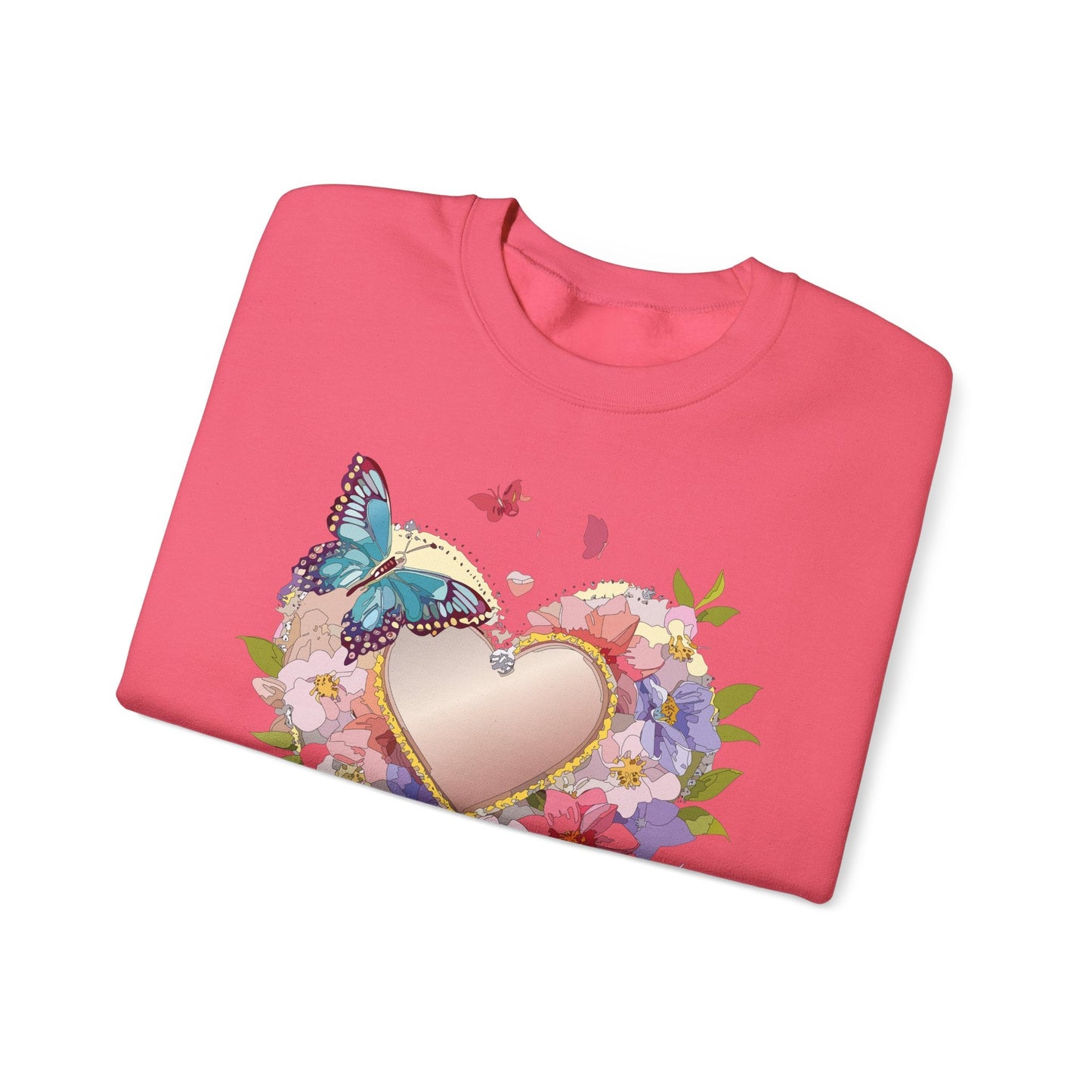 Unisex Floral Heart Sweatshirt Floral Love Sweatshirt Valentines Day Sweatshirt Heart Floral Design