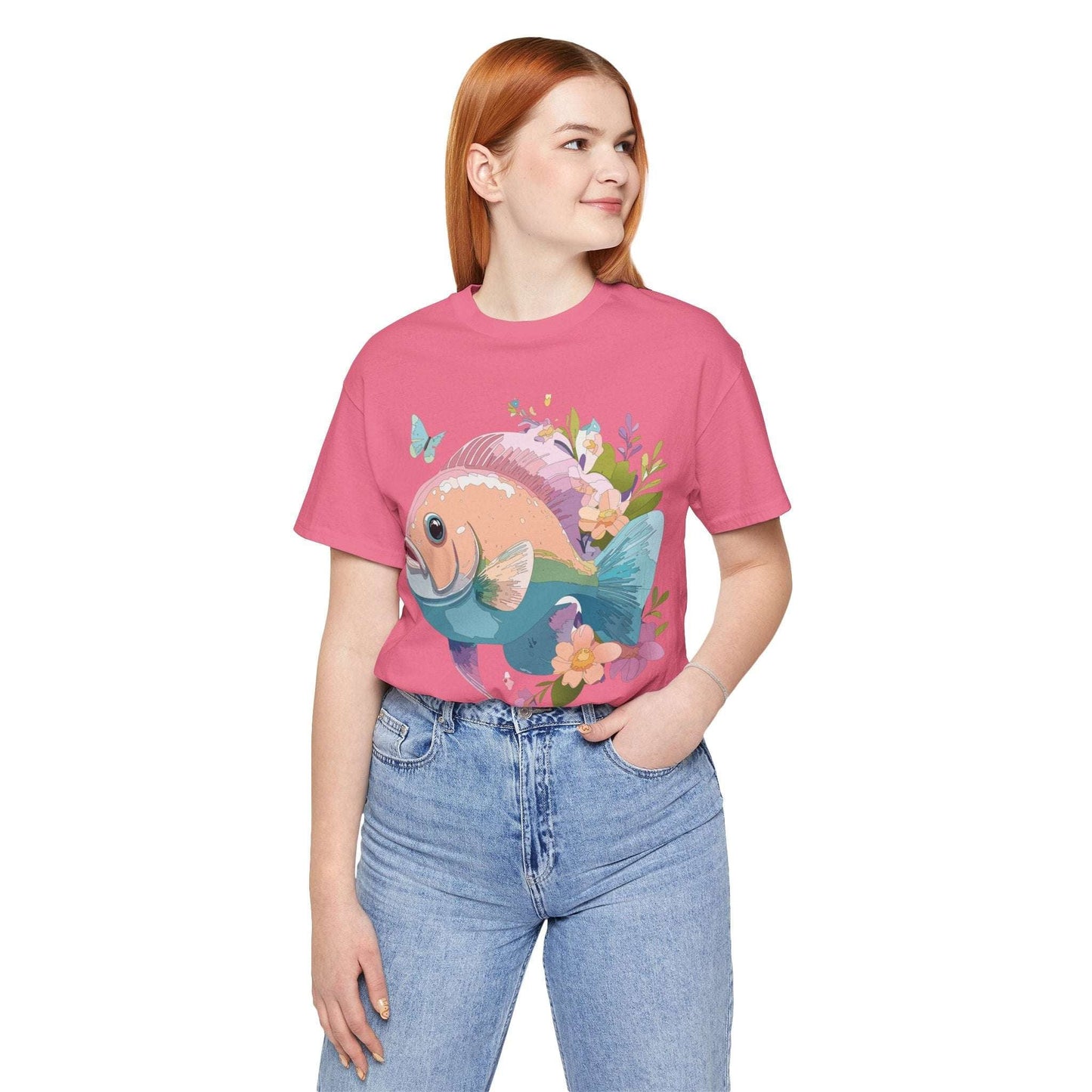 Fish Graphic Unisex 100 Cotton Vintage Artwork Tee 1