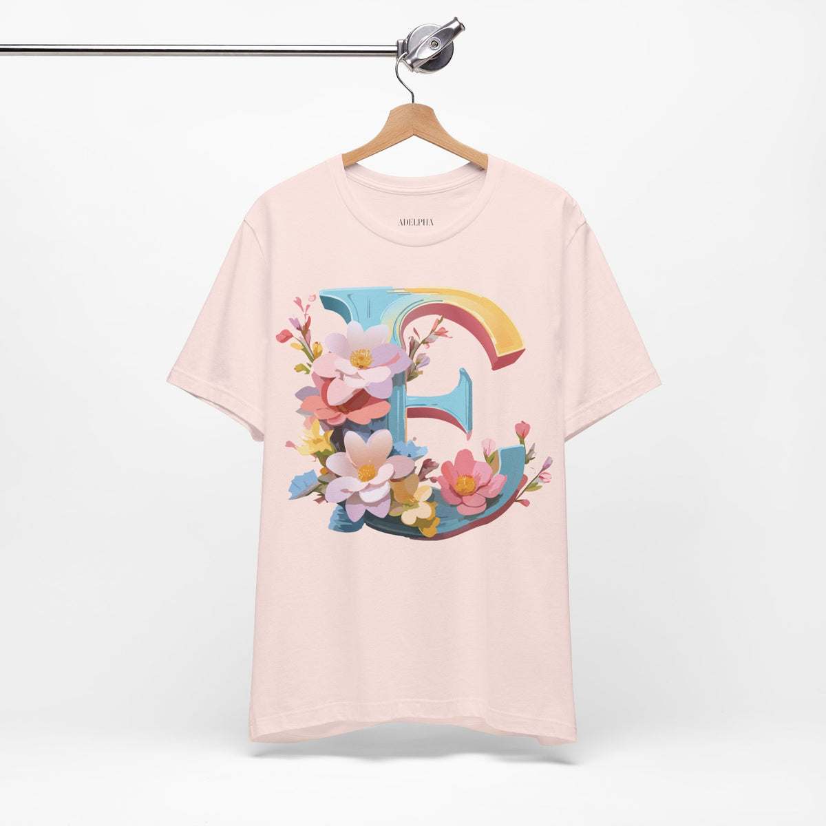Letter E Graphic Unisex Cotton Bella+Canvas Tee with Art Letter Design