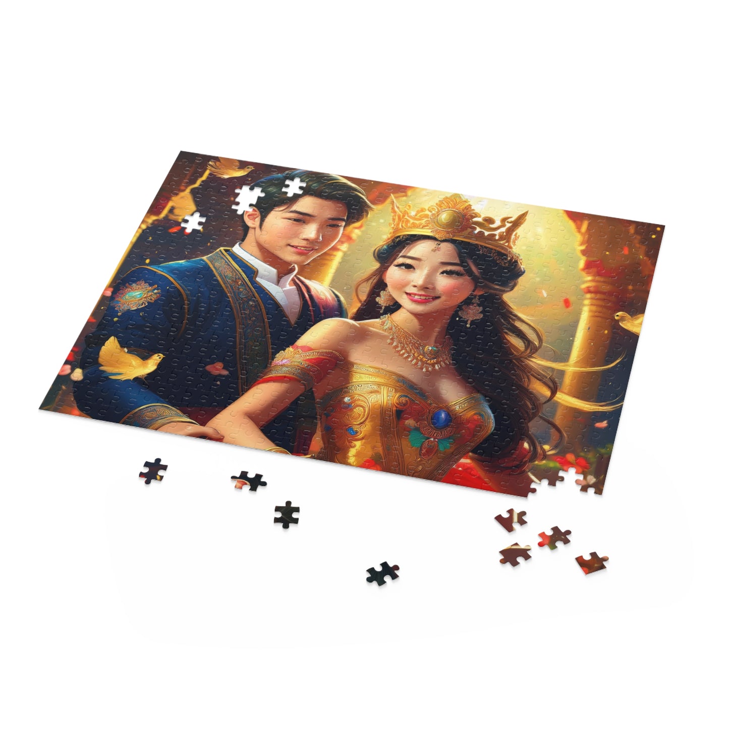 Prince and Princess Puzzle 500-Chipboard Pieces in Box | Kids Puzzles Size: 16" x 20",  Ages 9+ and Family pn35