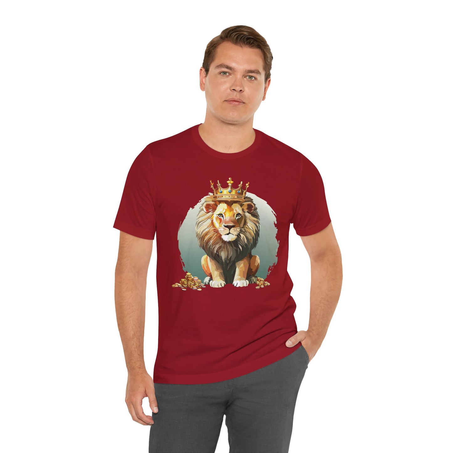 Regal Lion Short Sleeve Tee, Animal Shirt, Lion Tee, Unisex Top, Birthday Gift, Shirt with Animal design