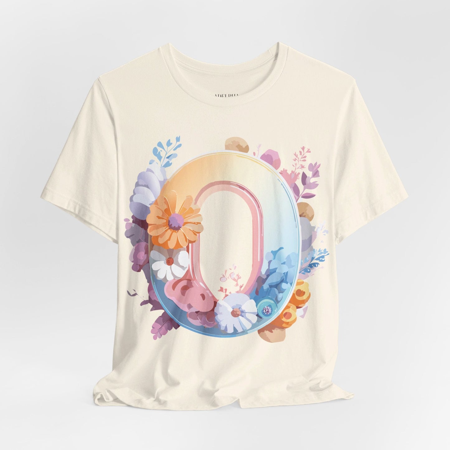 Letter O Graphic Tee Unisex Shirt Adelpha Vintage Inspired Art Design Short Sleeve