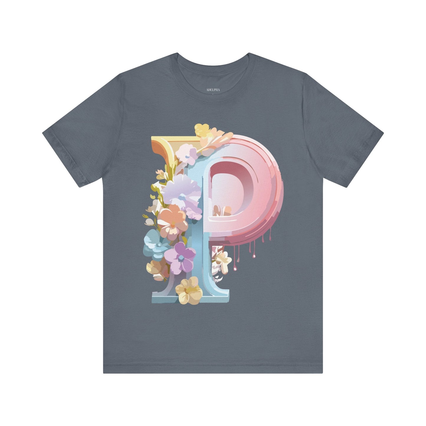 Letter P Shirt Graphic Tee Unisex Jersey Short Sleeve Adelpha Vintage Inspired Artwork