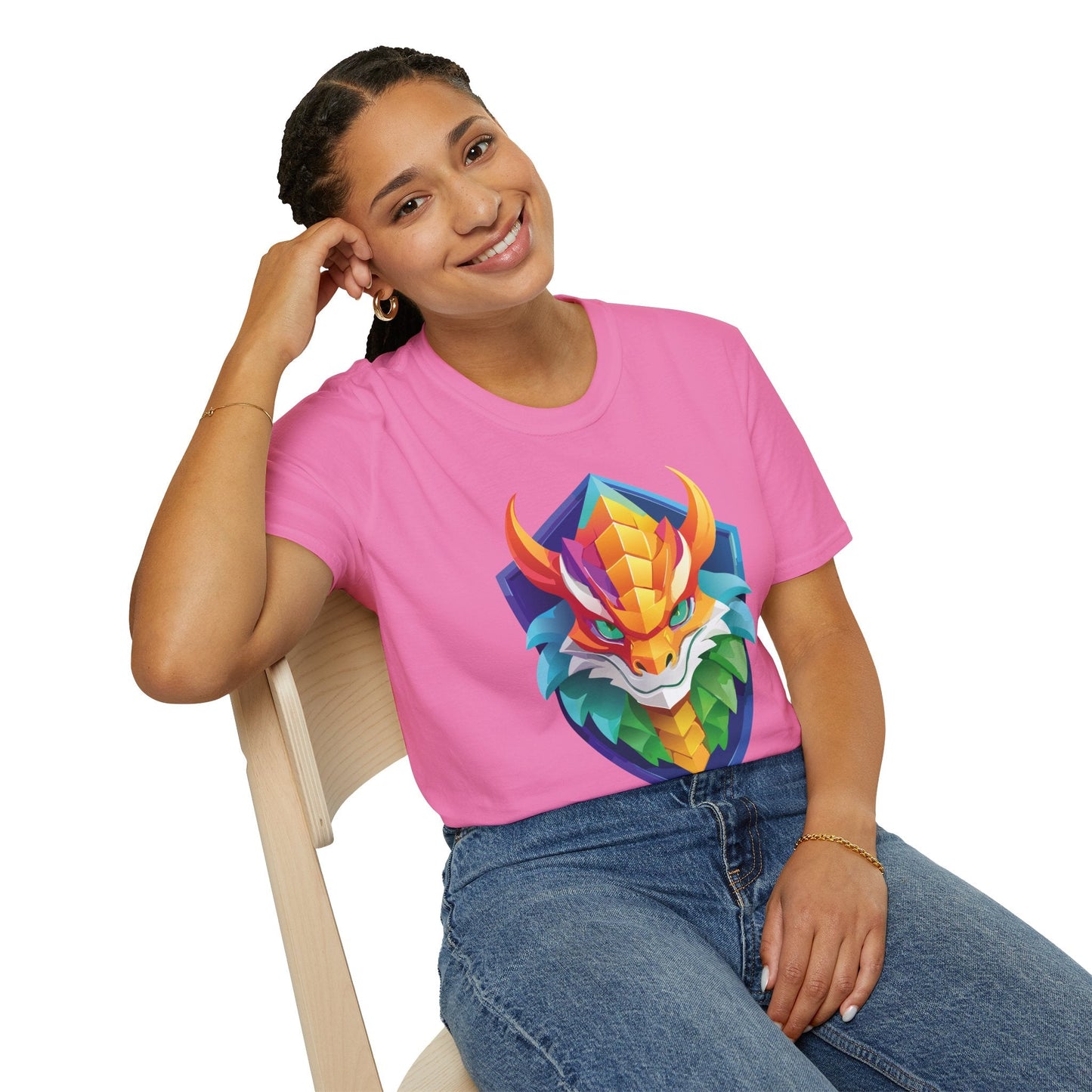 Dragon Graphic Unisex Cotton Softstyle Art Design Tee With Animals 6