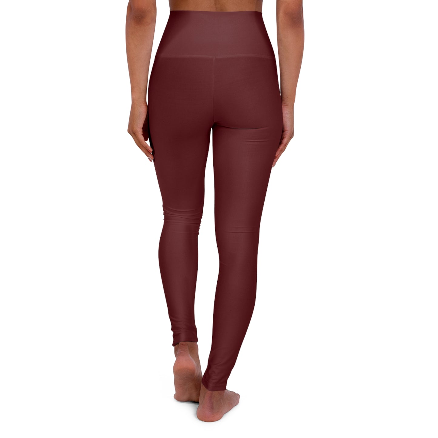 Black Cherry Red Color High-Waist Yoga Leggings Women's Seamless Poly-Span Stretchy Pants XS-2XL