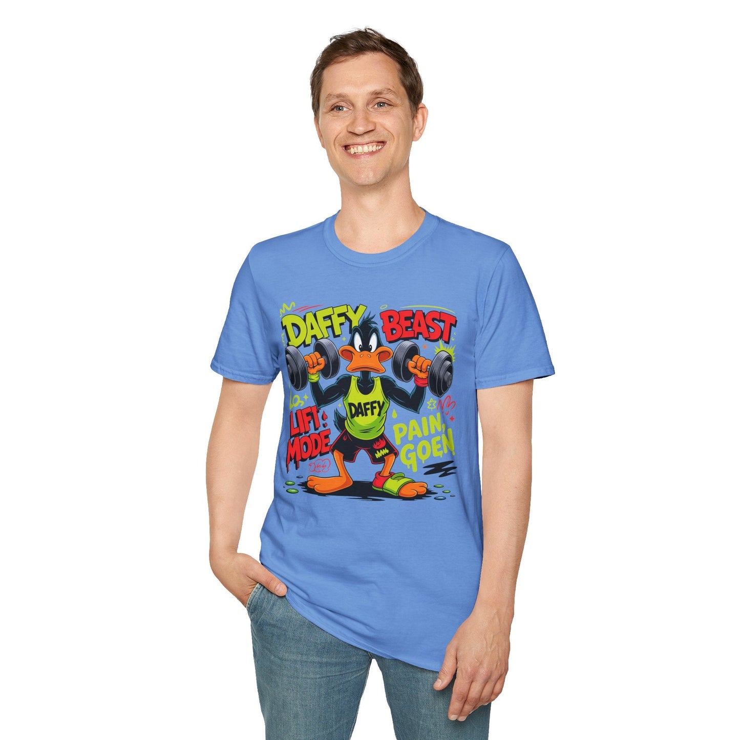 Cartoon T Shirt Funny Animals Print Unisex Animation Tee Gildan Softstyle 64000