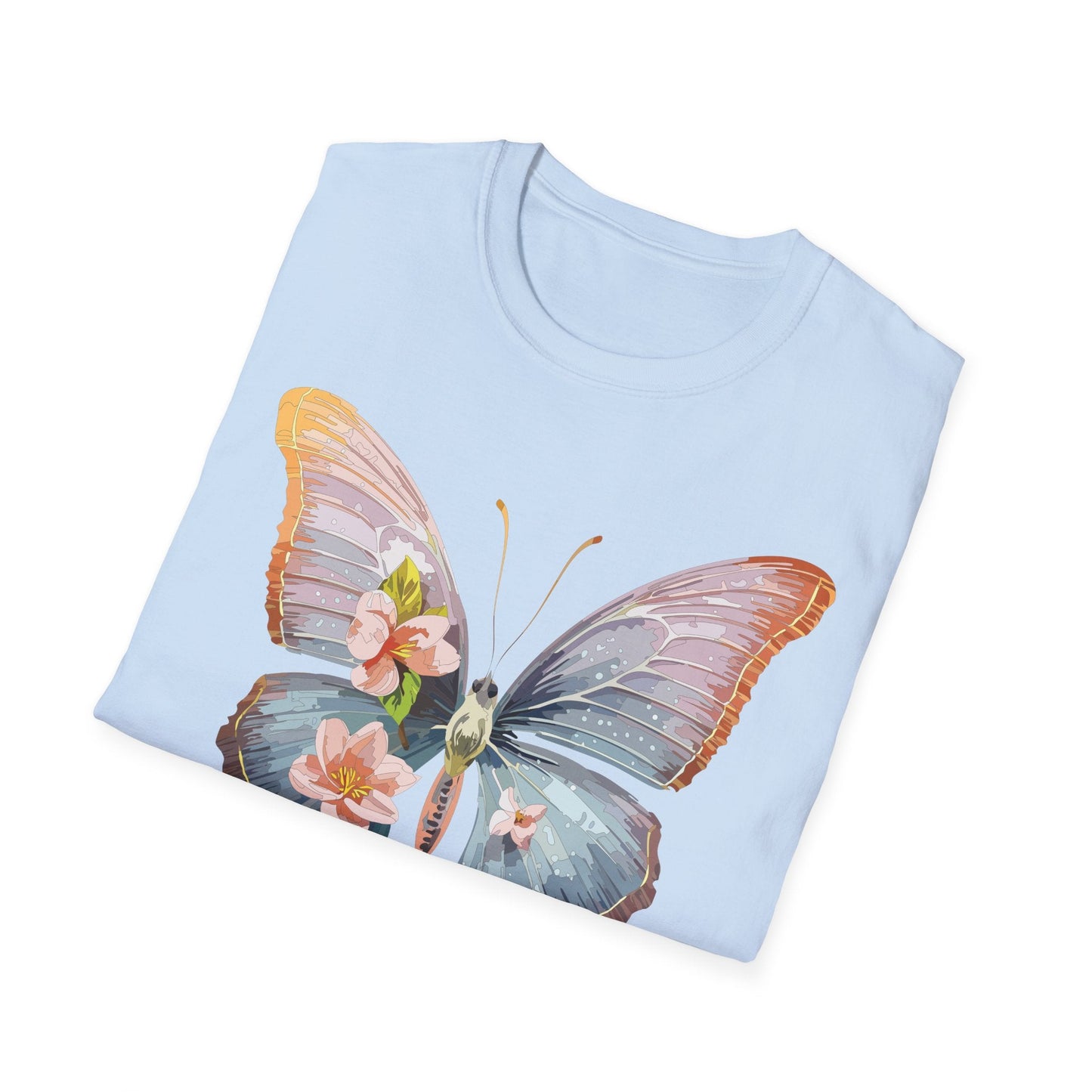 Butterfly Print T Shirt For Men Women Unisex Monarch Design Softstyle Cotton Tee