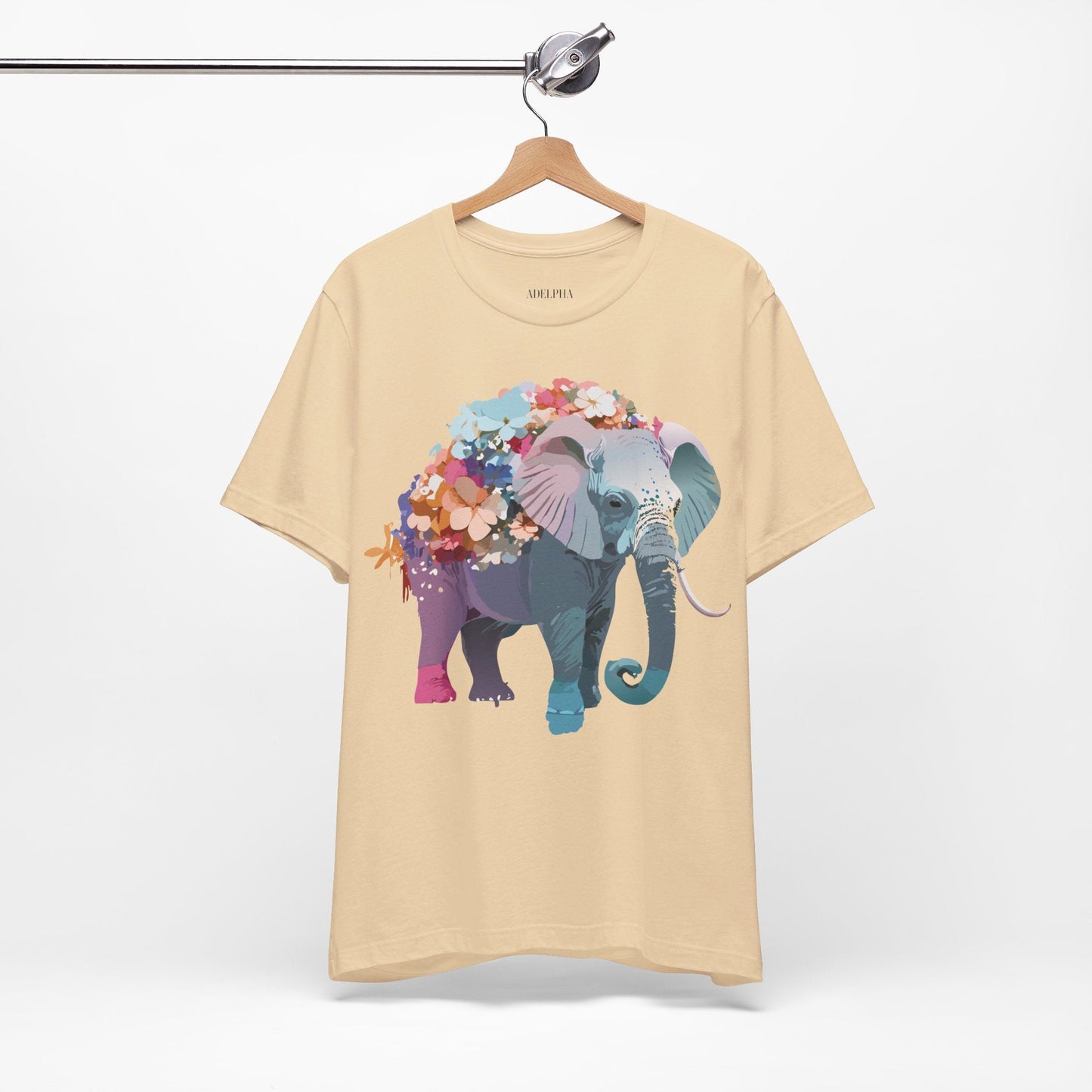 Adelpha Elephant Graphic Tee Unisex Short Sleeve Vintage Inspired Art Design Collection
