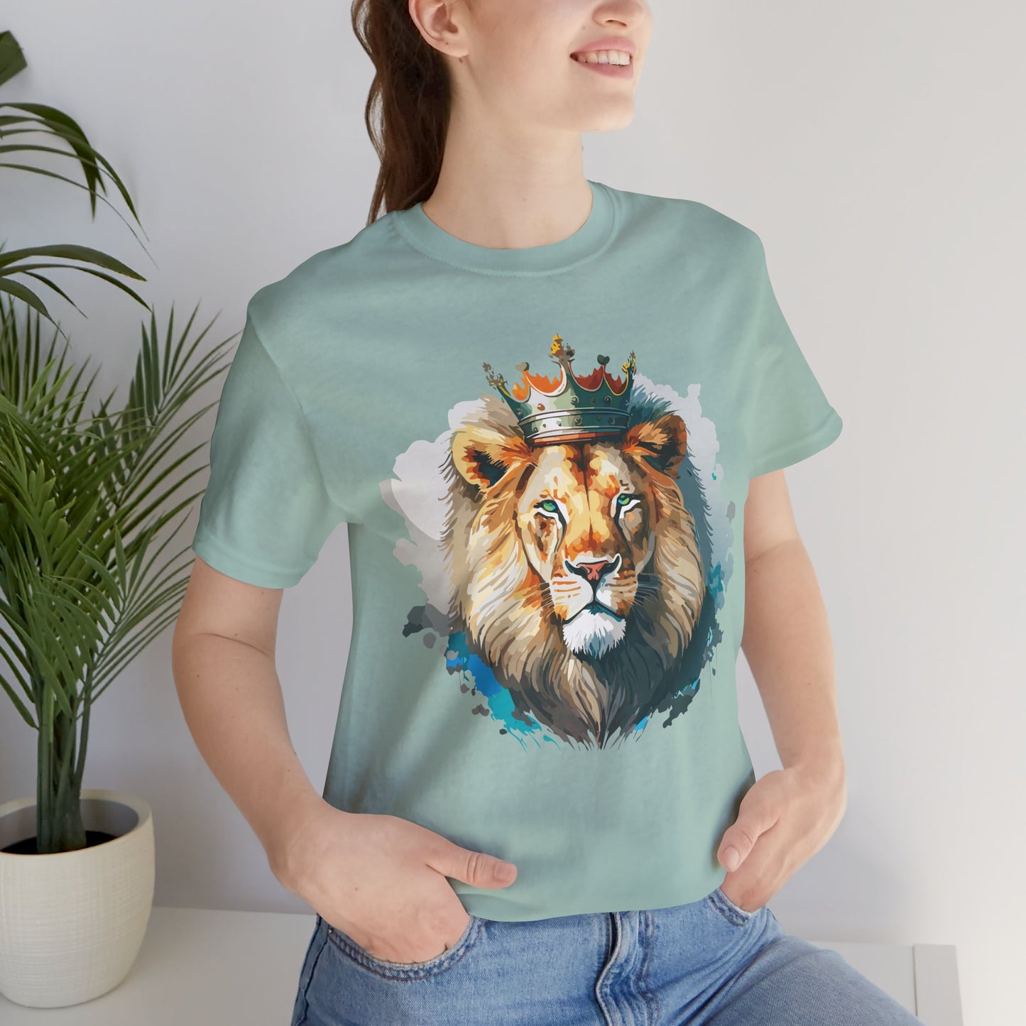Lion Shirt, Animal Shirt, T-Shirt with Lion, Art Design Tee, Animal Tees, Safari T-Shirt, Crown Tee 13