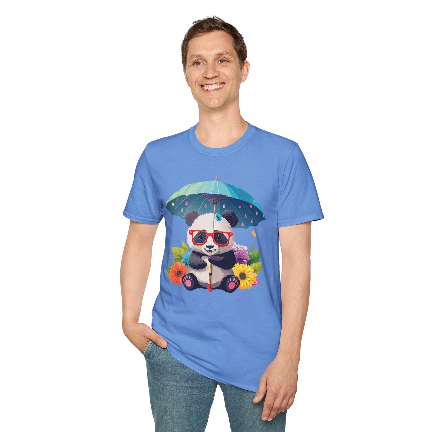 Panda Shirt Unisex Tee 100 Percent Ring Spun Cotton Softstyle Gildan 64000 Animal Print