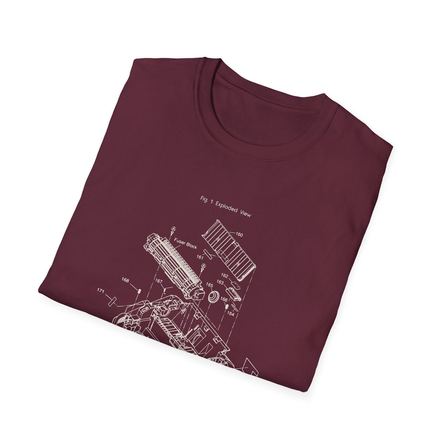 Unisex Cotton T-Shirt Vintage Home Printer Blueprint Tee Home Printer Works 4 Microdots Slogan