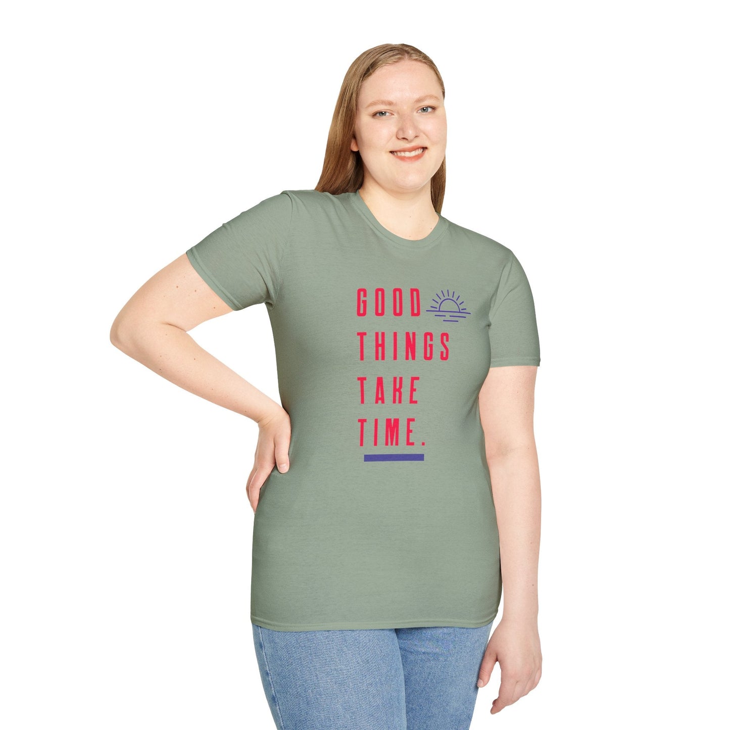 Positive Slogan T Shirt Unisex Gildan Softstyle 64000 Ring Spun Cotton Tee With Positive Words