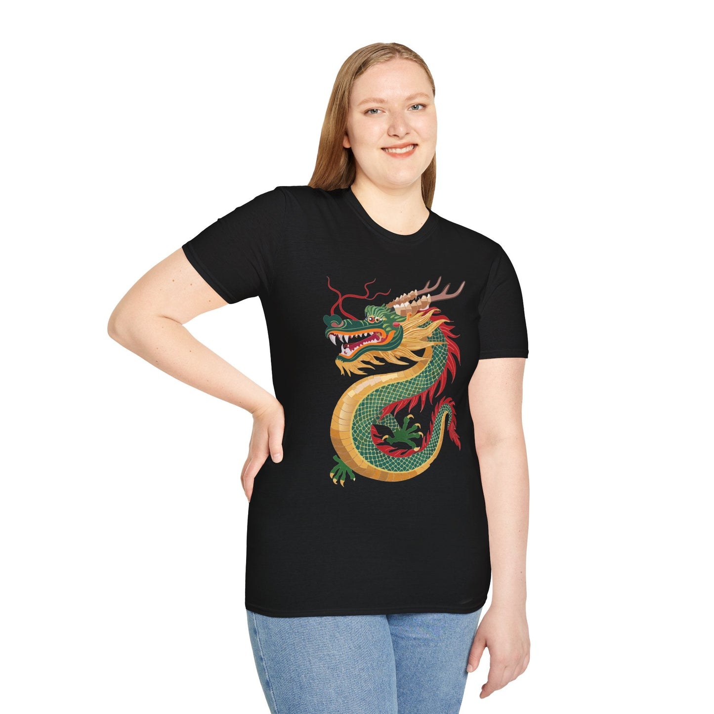 Dragon T Shirt Unisex Dragon Shirt With Animal Art Design Gildan Softstyle 64000 Tee