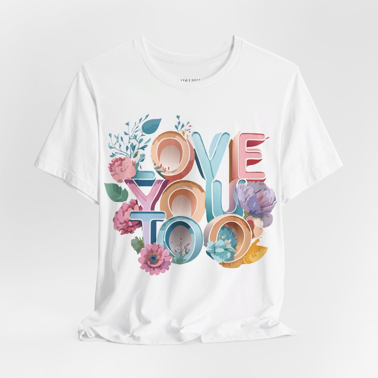 Valentine Day Graphic Unisex 100 Cotton Vintage Artwork with Love and Flower Design Tee 39