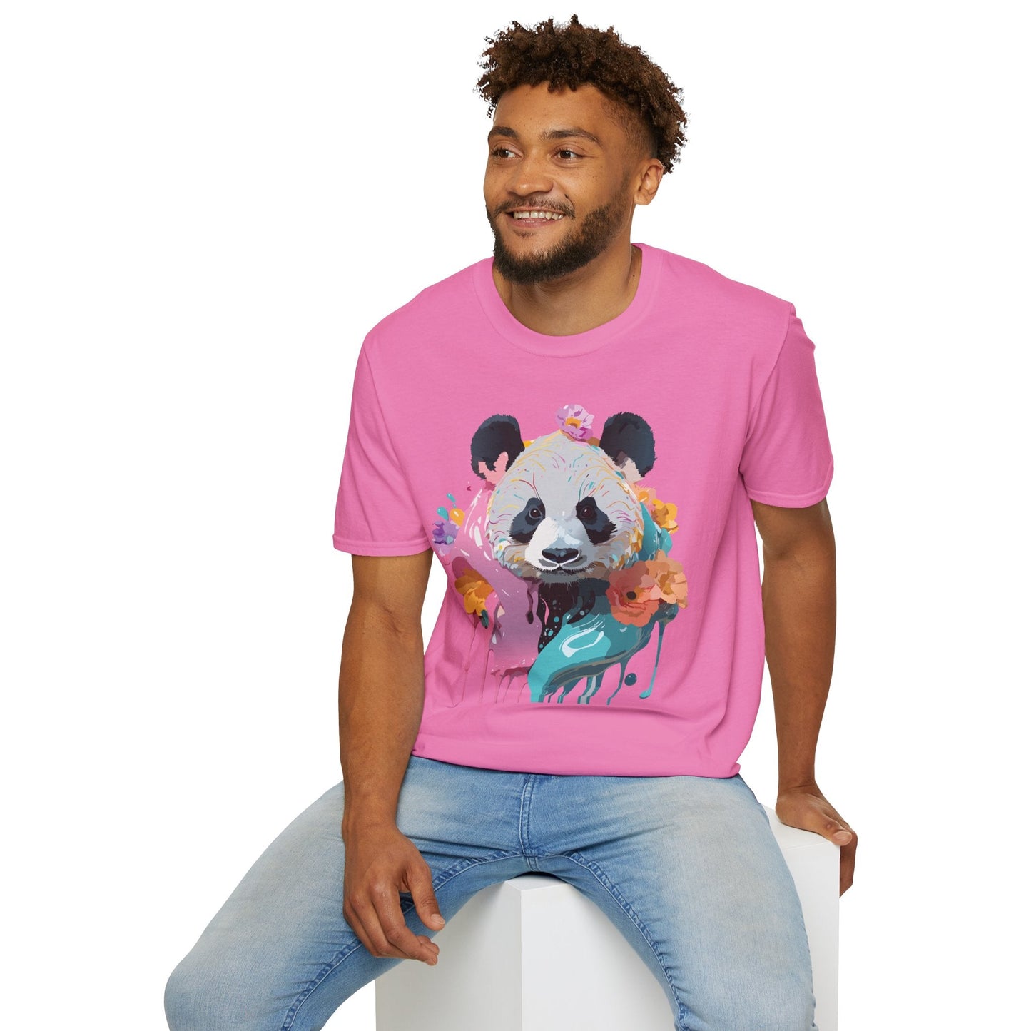 Gildan Softstyle Panda Shirt Unisex T Shirt With Panda Animal Design 100 Percent Cotton Tee