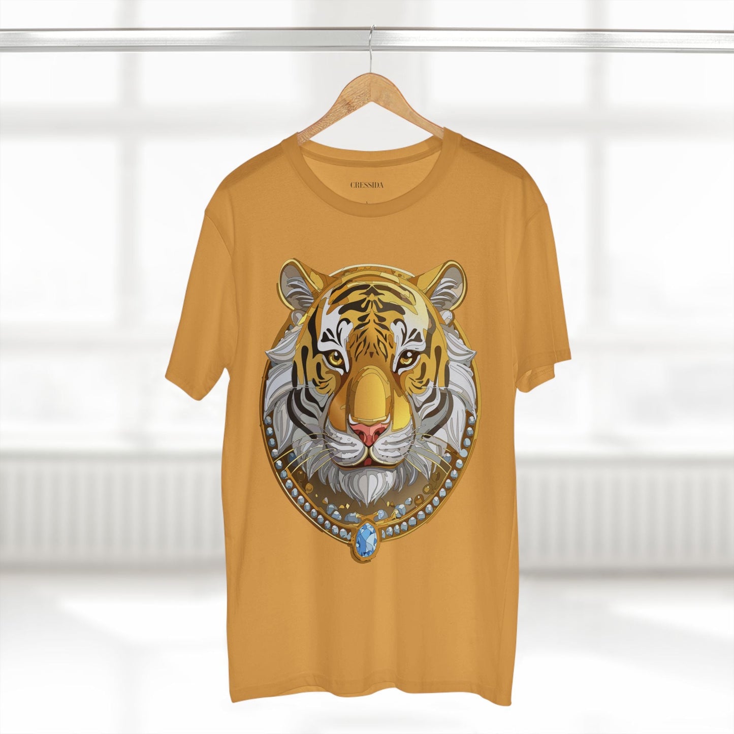 Tiger Graphic Unisex 100 Cotton Tee With Unique Animal Golden Medallion Art Design 4