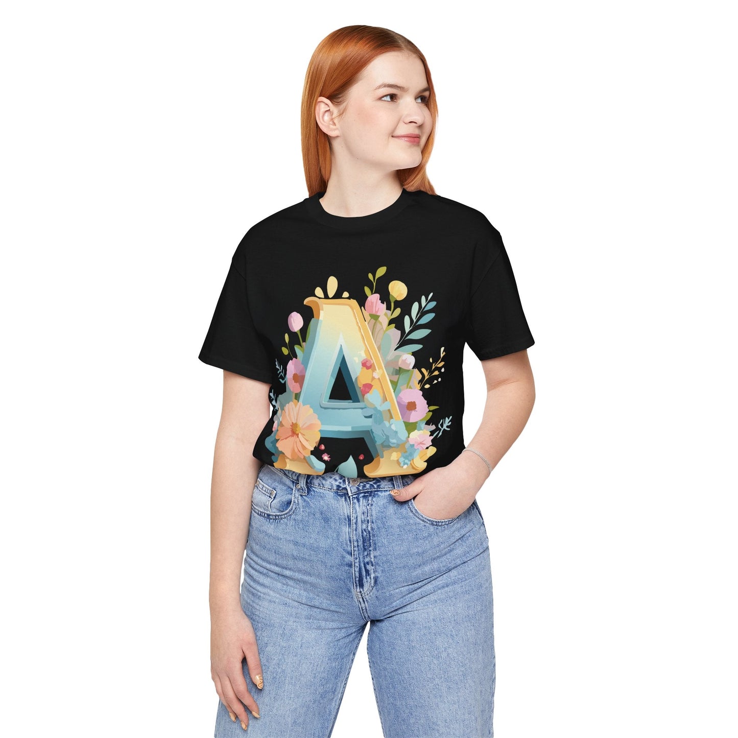 Letter A Shirt Graphic Tee Unisex Jersey Short Sleeve Adelpha Vintage Inspired Art Design