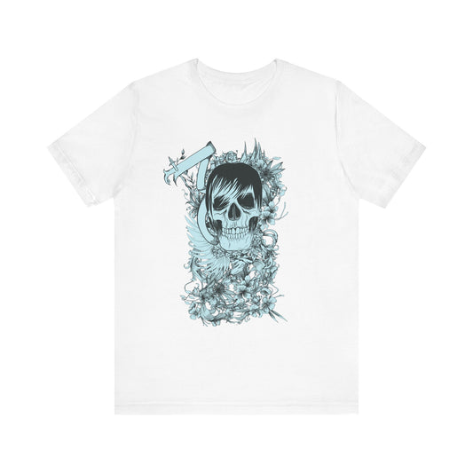 Sky Skull Graphic Design Tee, Skull Shirt, Vintage Tees, Art Design T-Shirt, Vintage Graphic Tee, Art Shirts with Skulls