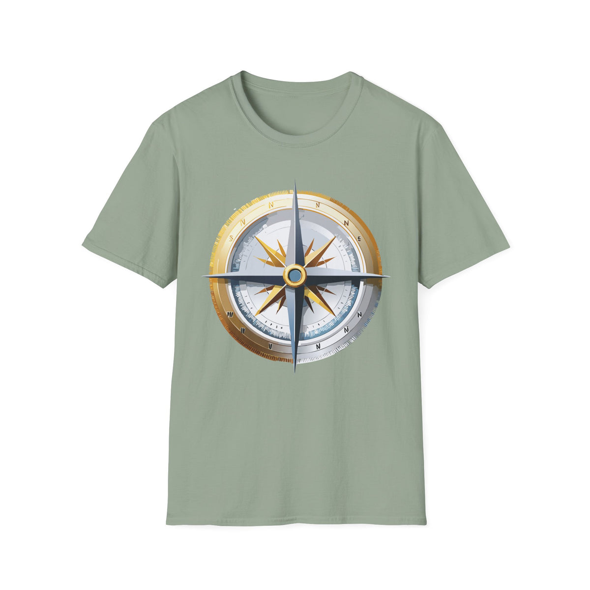 Nautical Compass T-Shirt | Vintage Compass Tee, Explorer Graphic Design Unisex 100 Cotton Gildan T-Shirt