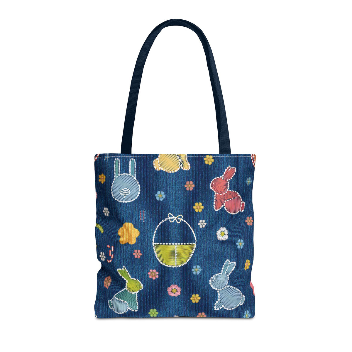 Easter Graphic Design Denim Fabric Imitation Print Unisex Canvas Bag Poly Spun 3 Sizes Tote Bag 204-8
