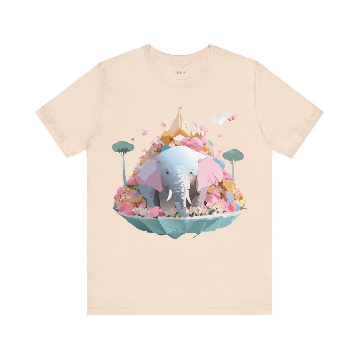 Elephant Graphic Unisex Cotton Bella+Canvas Tee with Art Animal Design d11