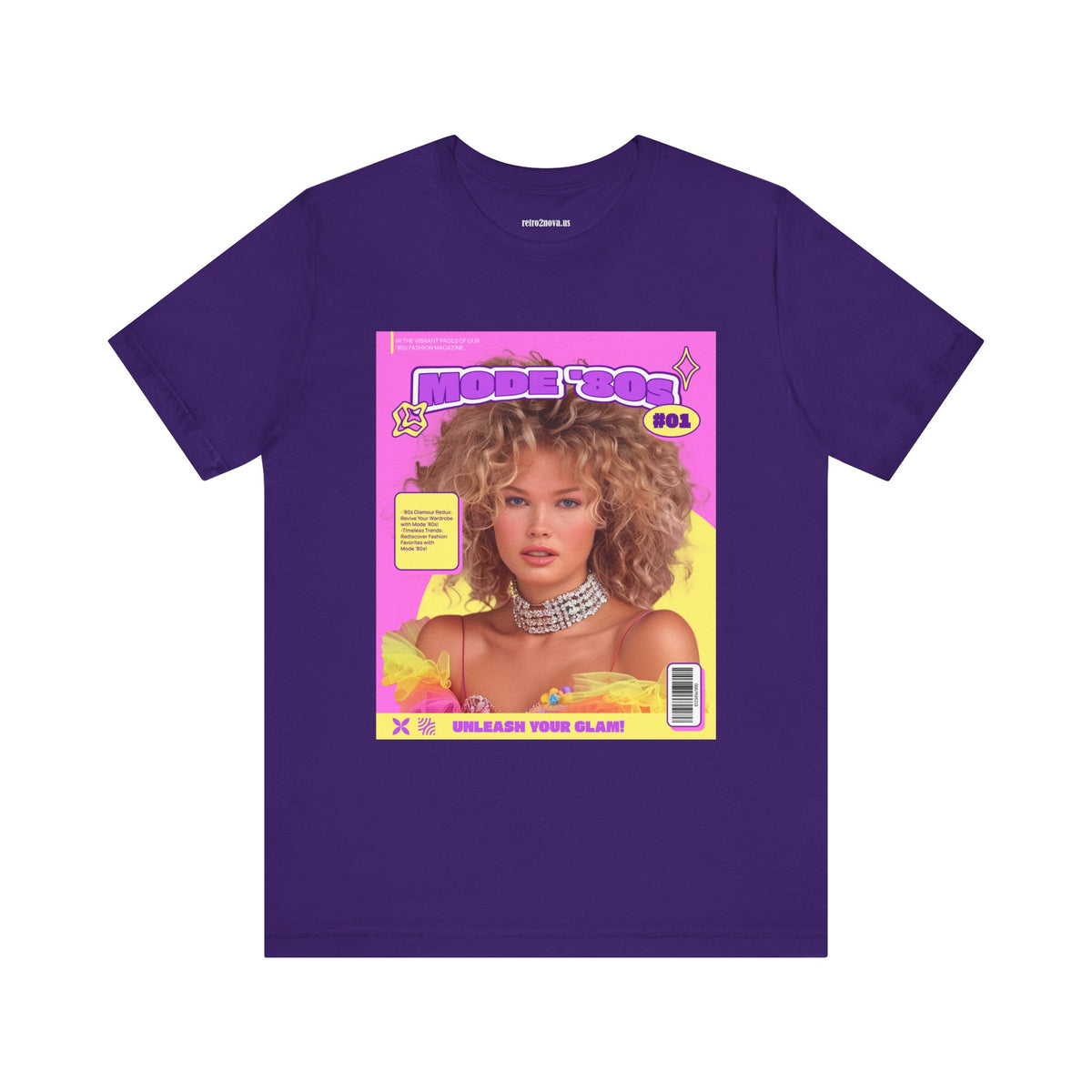 Magazine Cover Graphic Unisex Cotton Bella+Canvas Tee with Retro Poster ab31