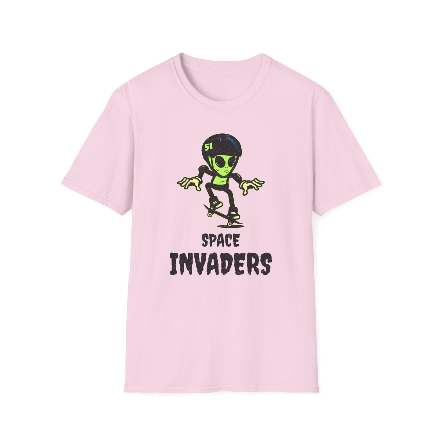 Alien Skateboard Space Invaders Shirt