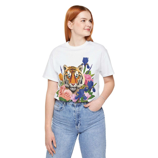 Tiger Graphic Unisex 100 Cotton Vintage Art with Animal Tee 8