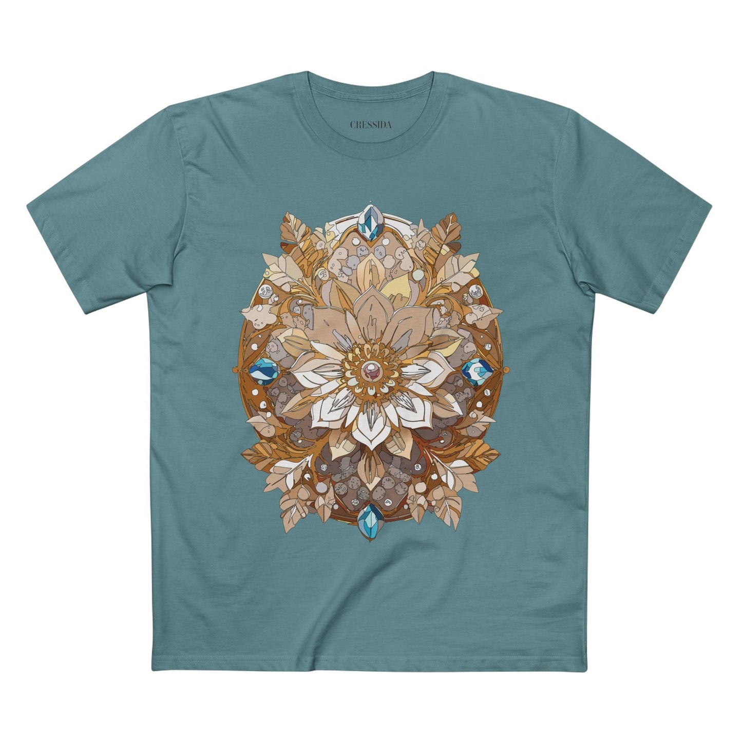 Floral Graphic T-Shirt Unisex 100 Cotton Art Design with Antique Flowers Tee 23