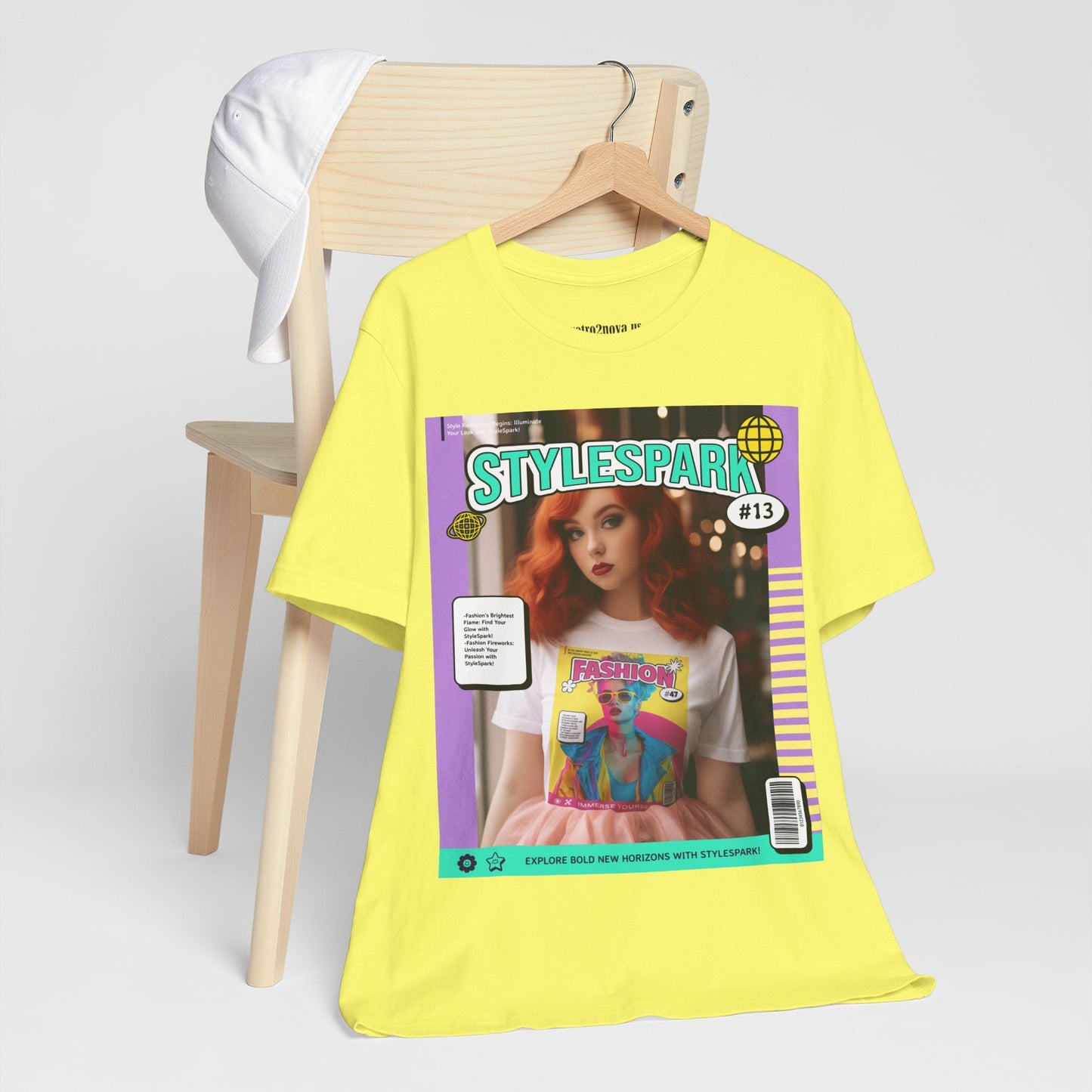 Magazine Cover Shirt Unisex Short Sleeve Tee Bold Vibrant Print Wearable Art
