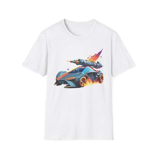 Car Graphic Unisex Cotto Softstyle Art Design with Hot Wheels Artwork Tee 5