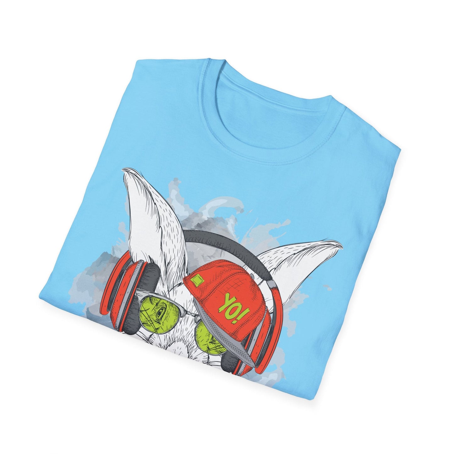 Unisex Music Animals Shirt With Headphones Softstyle Short Sleeve Tee Gildan 64000