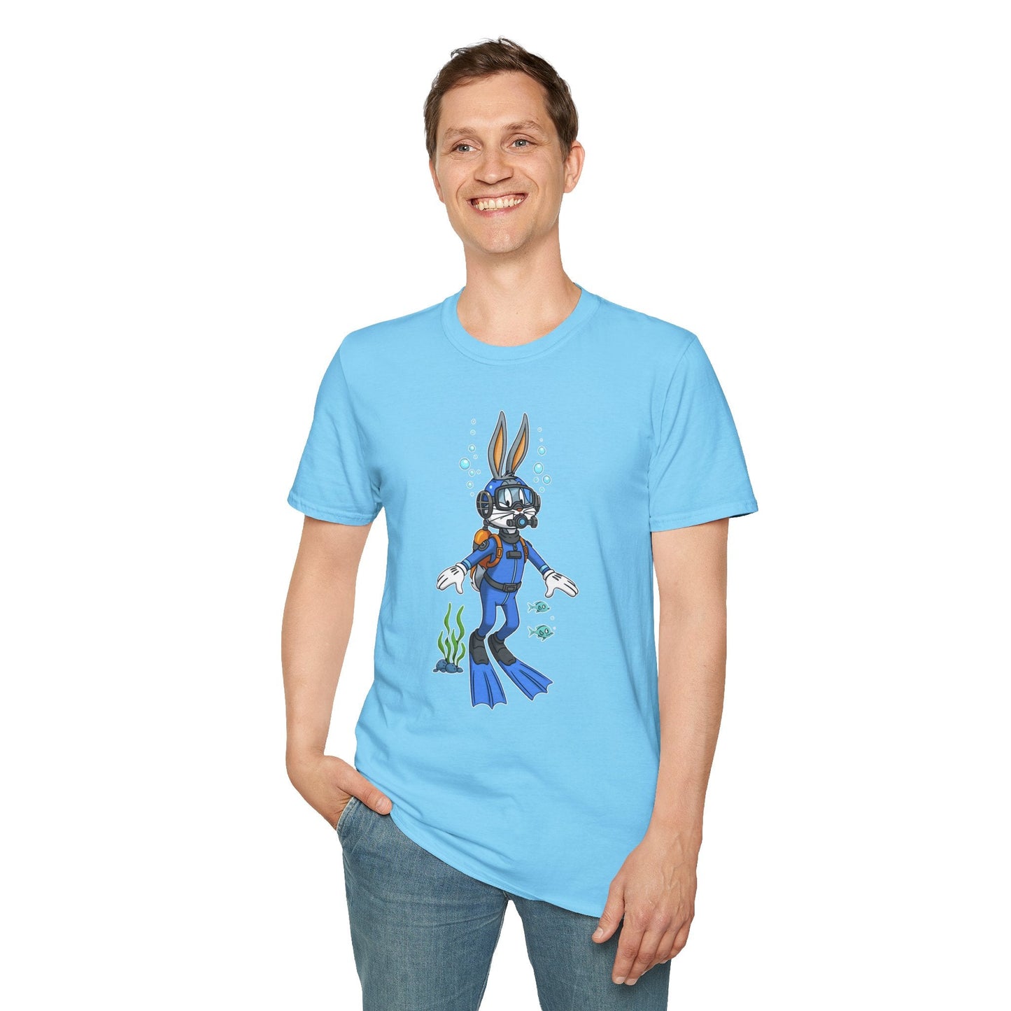 Bugs Bunny T Shirt Unisex Short Sleeve Cartoon Tee Gildan Softstyle 64000 Cotton