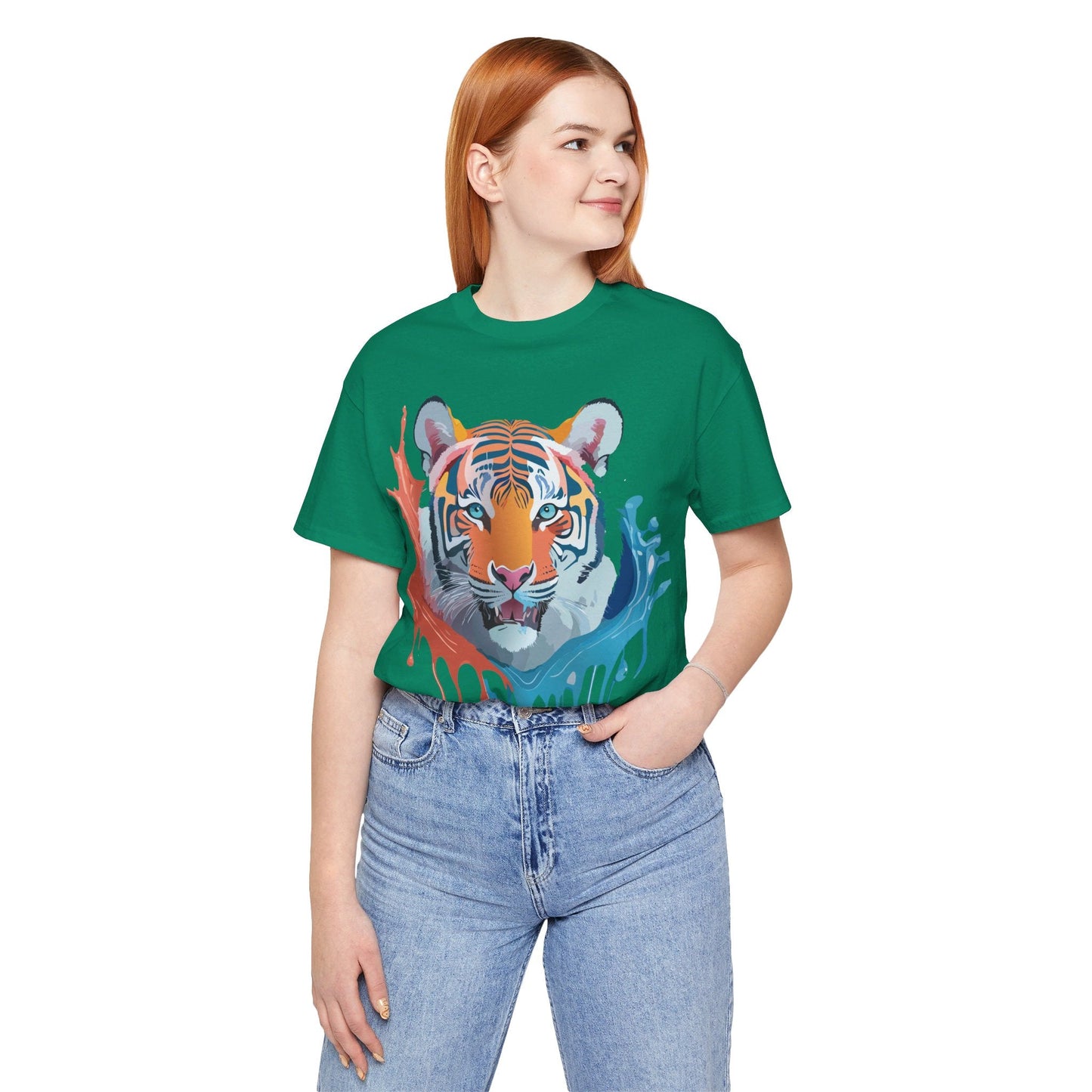Tiger Graphic Tee Unisex Jersey Short Sleeve With Vintage Inspired Artwork By Adelpha