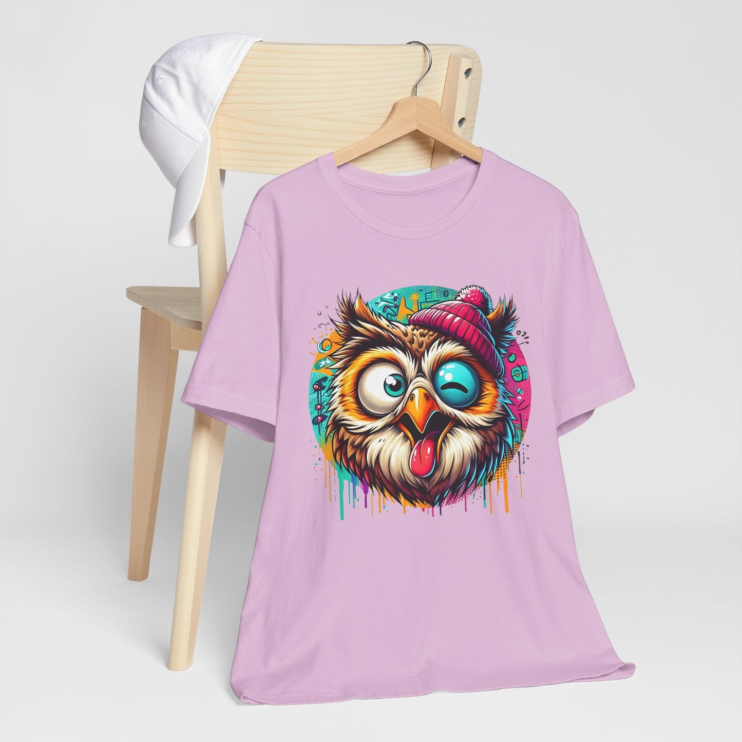 Colorful Owl Graphic Tee, Fun Owl Shirt, Funny Bird Shirt, Cute Cartoon Tees, Animal T-Shirt, Animal Tees, Art Design T-Shirt