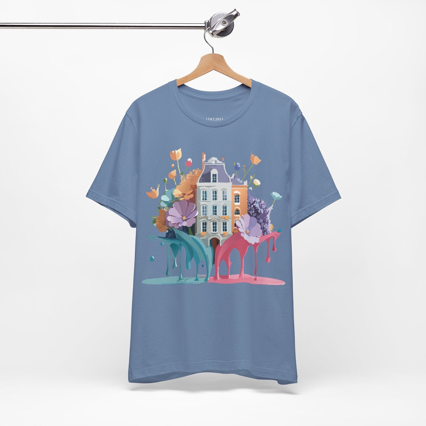 Adelpha Vintage Amsterdam Graphic Tee For Everyday Casual Wear Unisex Short Sleeve Shirt