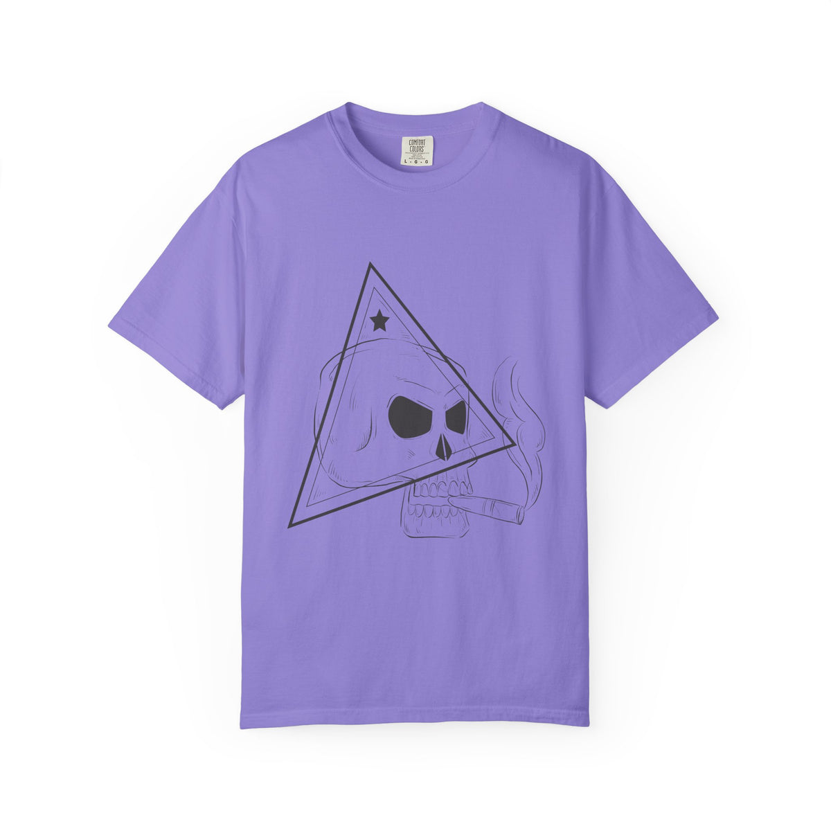 Unisex Cotton Short Sleeve T-Shirt with Skull Graphic Design
